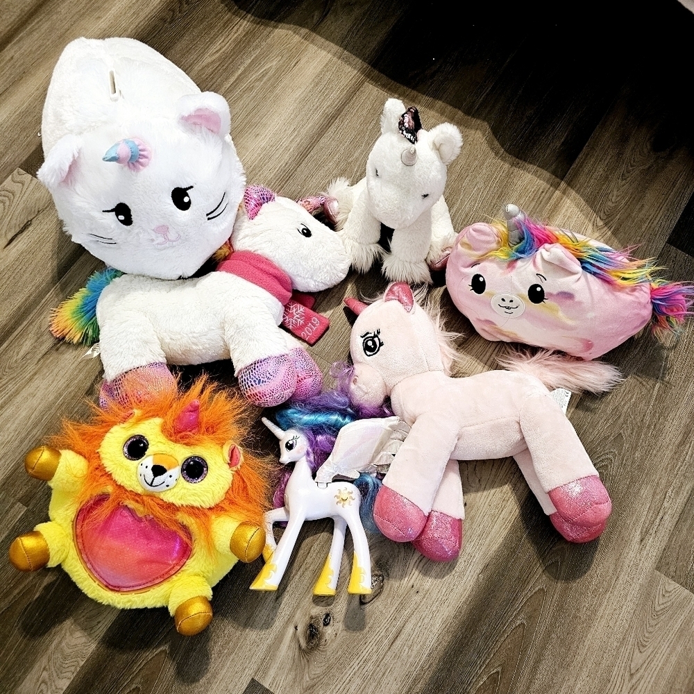 Lot Of Unicorn Stuffed Animal Plush Toys